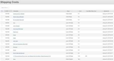 Admin Shipping Costs Management