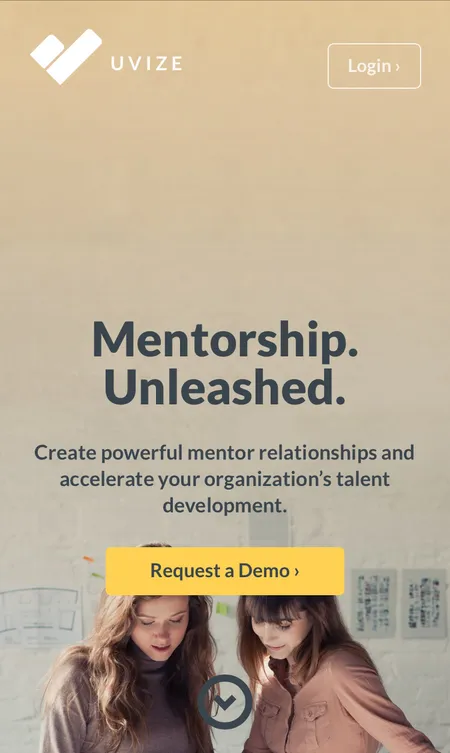 mobile landing page.
