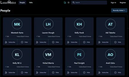 The People List Page.